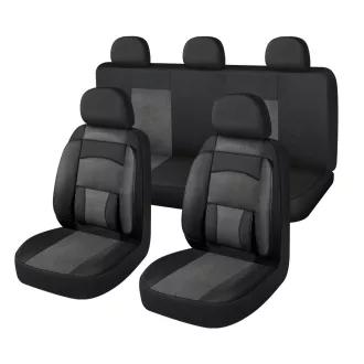   11 részes univerzális üléshuzat szett - 2HELYEN osztható - Légzsákos - fekete-fehér 203-3BKW