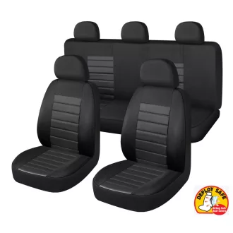   01242 9 részes 2HELYEN osztható - Légzsákos univerzális üléshuzat szett -Fekete-fekete 203-6BK-AZ