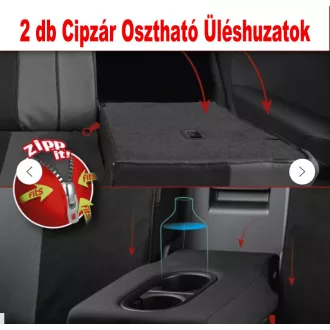   AD9341PK 9 részes osztható univerzális üléshuzat szett - Légzsákos - Tároló zsebbel - pink-fekete