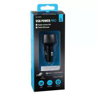 Lampa Szivargyújtó, 2xUSB, 12/24V, 36W, USB/USB-C