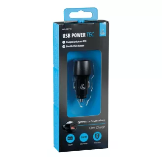Lampa Szivargyújtó, 2xUSB, 12/24V, 18W, USB/USB-C