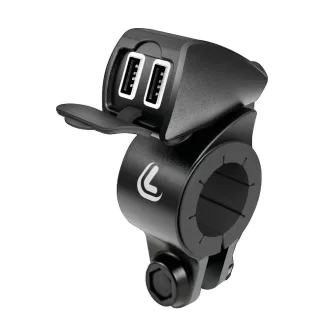   Lampa, Dupla Usb Aljzat, Kormányra rögzíthető, Vízálló, 12/24V 5400 mA