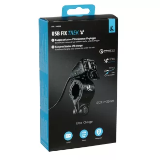   Lampa, Dupla Usb Aljzat, Kormányra rögzíthető, Vízálló, 12/24V 5400 mA