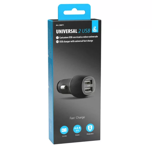 Lampa, Szivargyújtó 2xUsb, 4,8A 12/24V