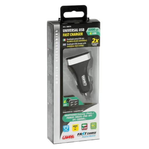 Lampa, Szivargyújtó 4xUsb, 6,8A 12/24V