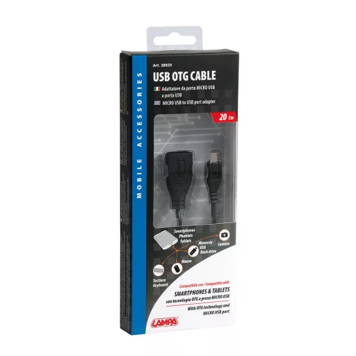 Lampa Adatkábel, OTG Usb - Micru Usb, 20CM