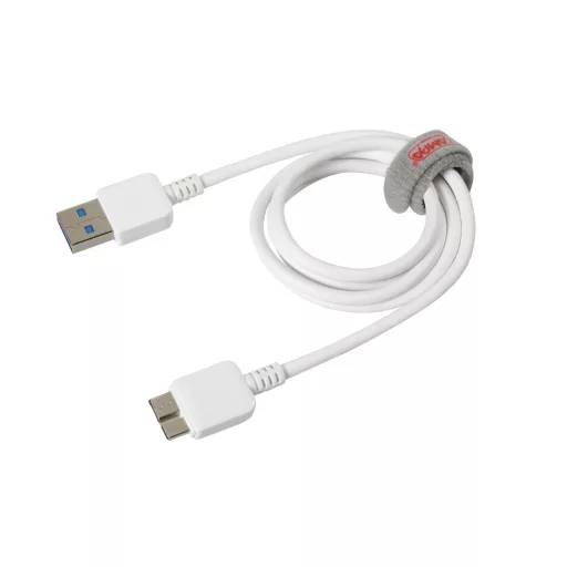 Lampa Adatkábel, USB - USB3.0 microB, Fehér, 1m
