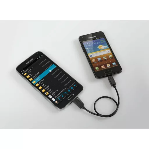 Lampa Adatkábel, Micro Usb - Micro Usb OTG, Fekete, 30cm