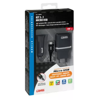 Lampa Micro Usb Töltő Szett, 1A 12/24V