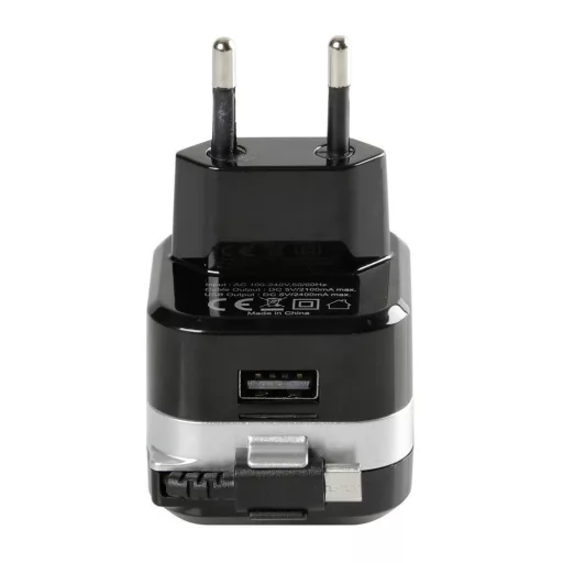 Lampa Hálozati Töltő, Micro Usb, 1 USB port, 2.4A 100/230V