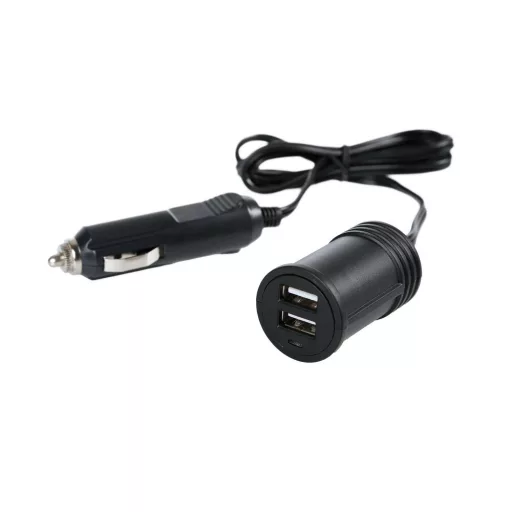 Lampa 2 USB portos töltő hosszabbító kábellel - 3000 mA - 12/24V