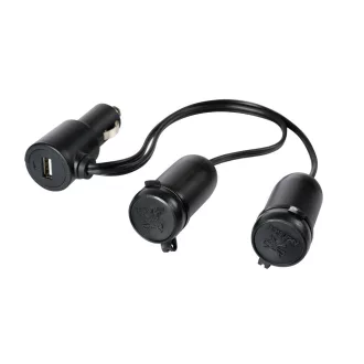 Lampa Szivargyújtó Elosztó 2-es, Usb port, 12/24V