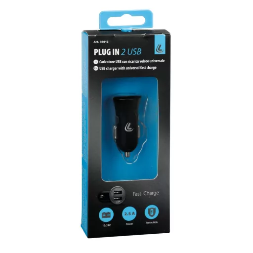 Lampa, Szivargyújtós Töltő, 2xUSB Port, 2,5A 12/24V