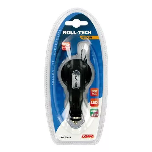 Lampa Roll-Tech, Szivargyújtós Telefontöltő Nokiához, 500mA 12-24V