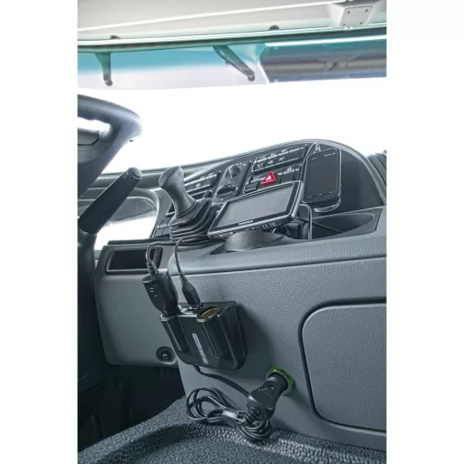 Lampa Szivargyújtó elosztó 2-es, 2xUSB Port, 8A 12/24 V