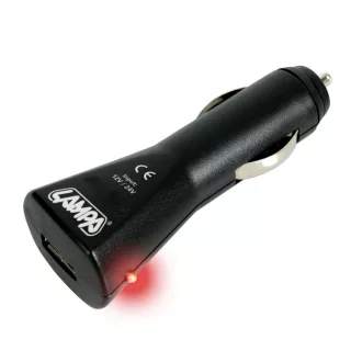 Lampa Szivargyújtós Töltő, 1xUSB Port, 1A 12/24V