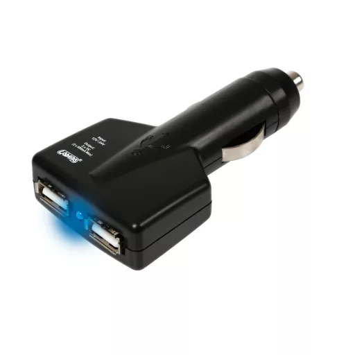 Lampa Szivargyújtós töltő, 2xUSB, 1A 12/24V