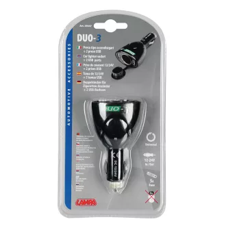 Lampa Szivargyújtós Töltő, 2xUSB, 2A 12/24V