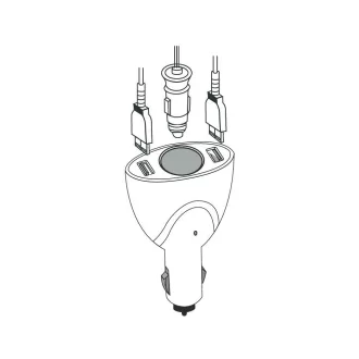 Lampa Szivargyújtós Töltő, 2xUSB, 2A 12/24V