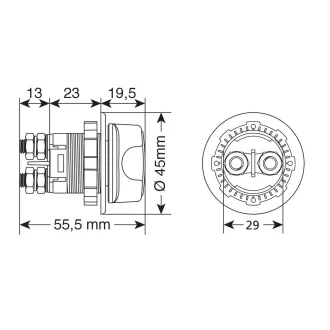 Lampa EXT-11, Áramtalanító kapcsoló, 100A 12-32V
