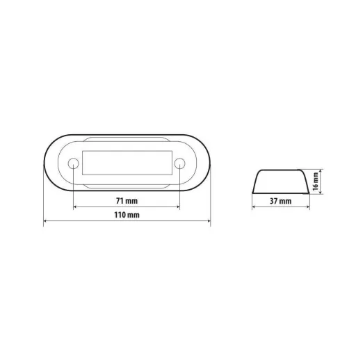 Lampa Szélességjelző 4 Fehér Leddel, 12/24V