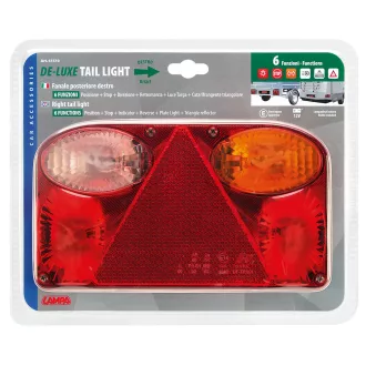 Lampa De-Luxe, Hátsó Lámpa Jobb, 6 Funkciós 12V