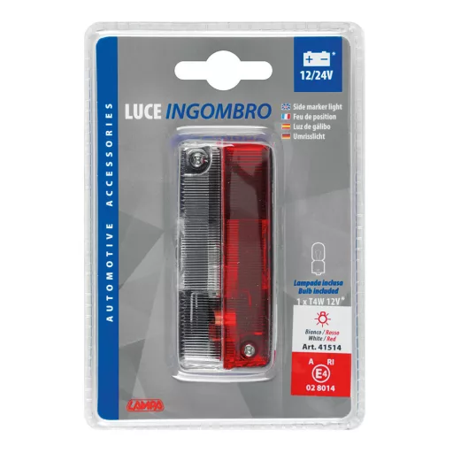 Lampa Szélességjelző Piros-Fehér, 12/24V