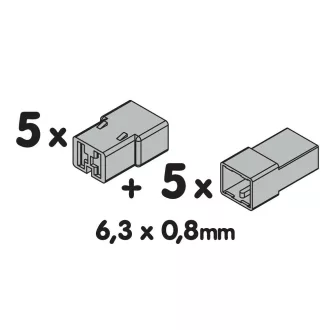 Lampa Gyorscsatlakozó 10db, 6,3X0,8 mm, Apa, Anya