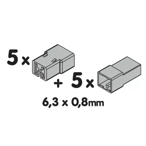 Lampa Gyorscsatlakozó 10db, 6,3X0,8 mm, Apa, Anya