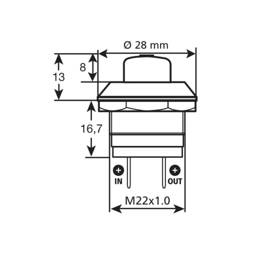 Lampa Nyomógomb, 12V 10A
