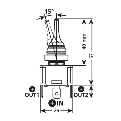 Lampa Kapcsoló Háromállású, 12/24V 20A