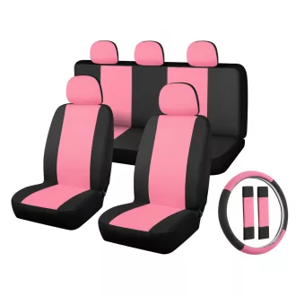   01563 11 részes üléshuzat szett Pink-Fekete 2HELYEN osztható - Légzsákos univerzális üléshuzat szett