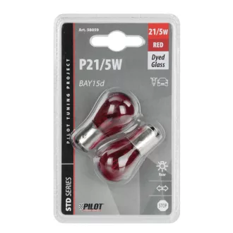 IZZÓ LAMPA 12V 21/5W PIROS 2DB