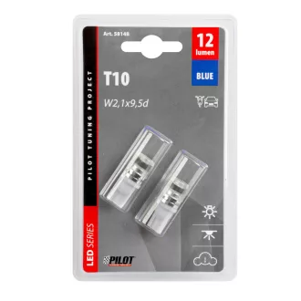 IZZÓ LAMPA 12 V T10 2DB KÉK HY