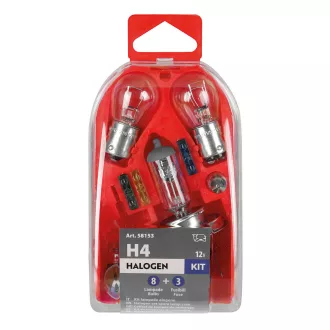 IZZÓKSZT   12 V LAMPA H4 8 IZZÓ + 3 BIZTOSÍTÉK