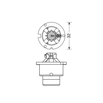 Lampa D4R Xenon Izzó, 35W 12V, Darabos