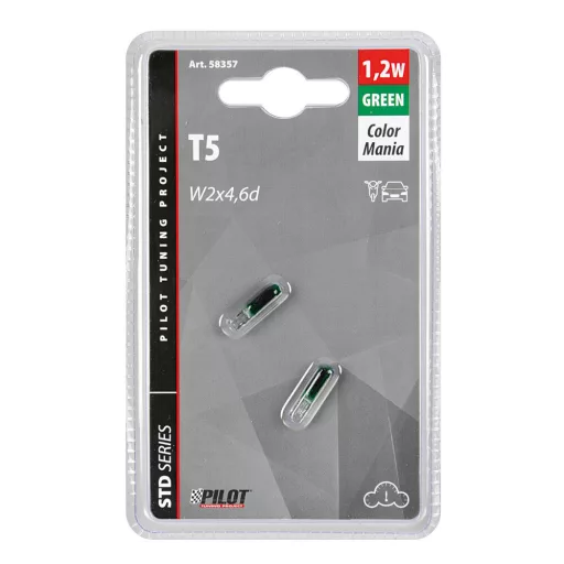 Lampa, Izzó 1,2W, Üveg, 12V, Zöld