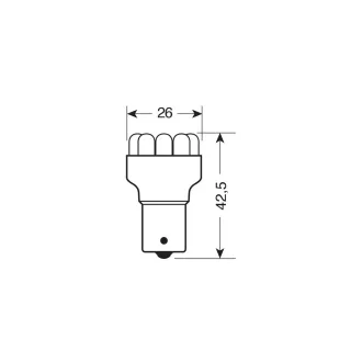   Lampa 12 V-os többfunkciós LED-es lámpa 11 LED-es - (P21W) - BA15s - 1 db - Doboz - Fehér