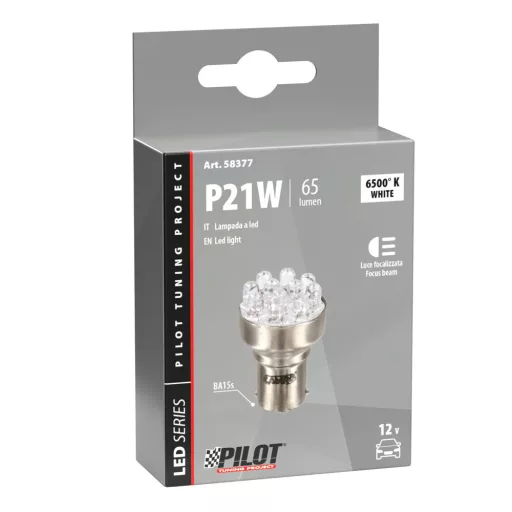 Lampa 12 V-os többfunkciós LED-es lámpa 11 LED-es - (P21W) - BA15s - 1 db - Doboz - Fehér