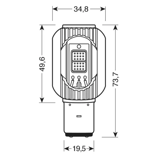 Lampa Mega-LED 2 - LED izzó - S2 - BA20D - 1db
