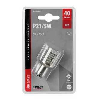 Lampa BAY15d Led, 21/5W Piros