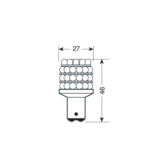 Lampa BAY15d Led, 21/5W Piros