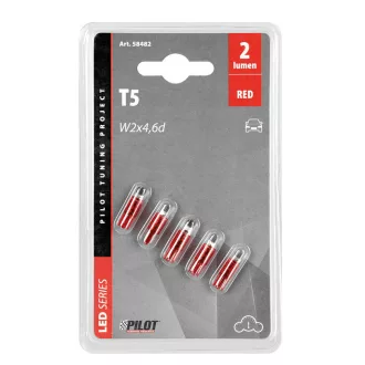 Lampa T5 Led Piros, 12V 5db