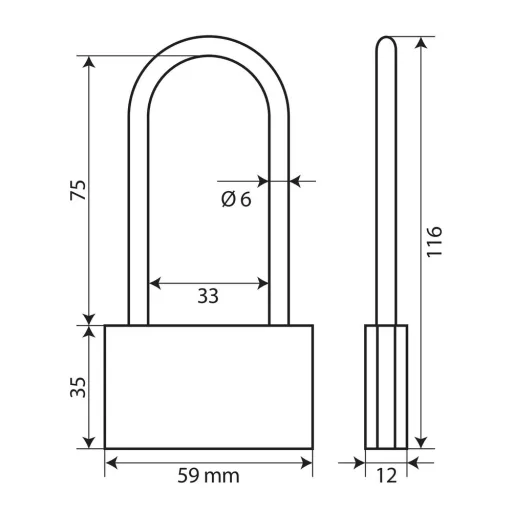 Lampa hosszú szárú lakat motorkerékpárokhoz 110 mm