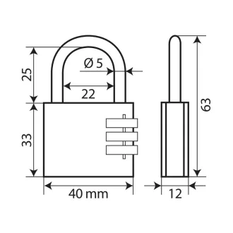 Lampa számzáras motorkerékpár lakat 63mm