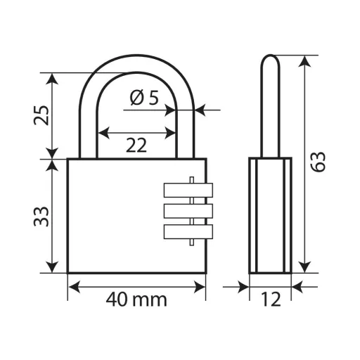 Lampa számzáras motorkerékpár lakat 63mm