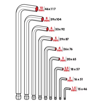 Lampa Imbuszkulcs Készlet, 9db-os