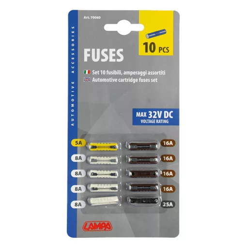 Lampa, Biztosíték, Hengeres, Szett