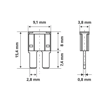 Lampa Biztosíték, Késes, Micro, Rövid lábú, Szett