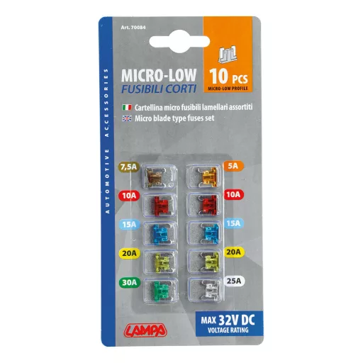 Lampa Biztosíték, Késes, Mini, Rövid lábú, Szett